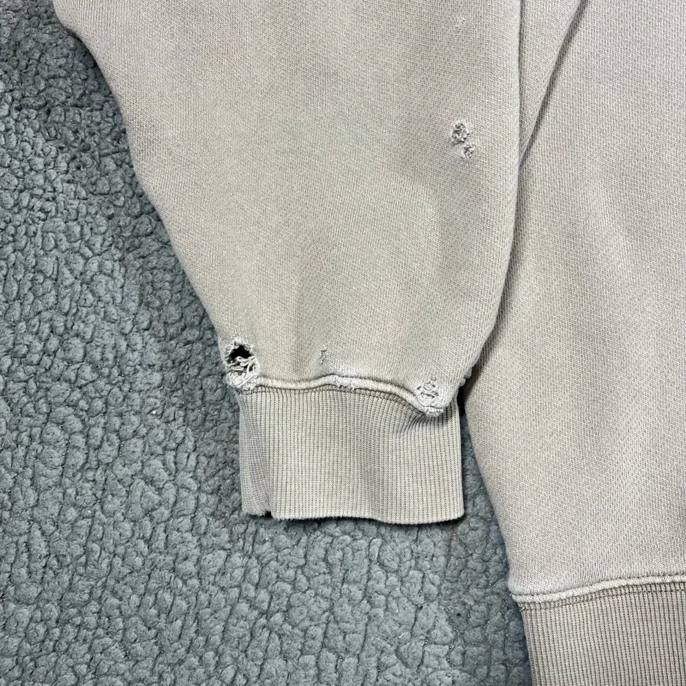 Elwood Core Crewneck Sweatshirt Sand Organic Cotton Boxy Fit Distressed Large - Picture 4 of 12